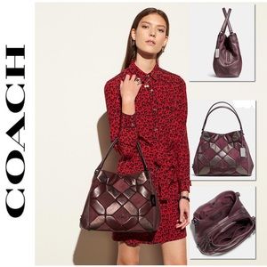 Coach Edie Shoulder Bag 31 in Oxblood Bronze Metallic Grain Leather